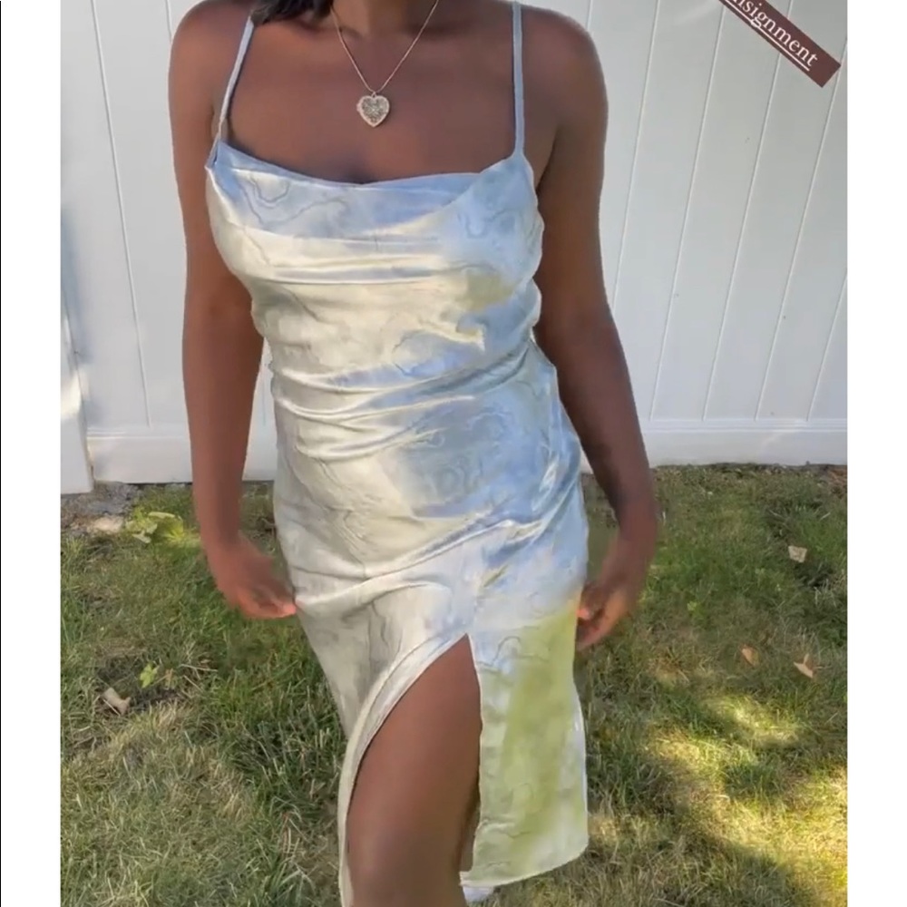 Cowl Neck Satin Slip Dress